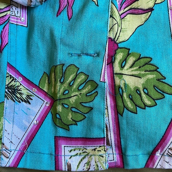 New Identity COTE D’AZUR French Riviera POSTCARD Themed JEAN JACKET Size S As-Is - Picture 9 of 10